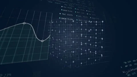 Animation of data processing over dark background Video stock 327897211