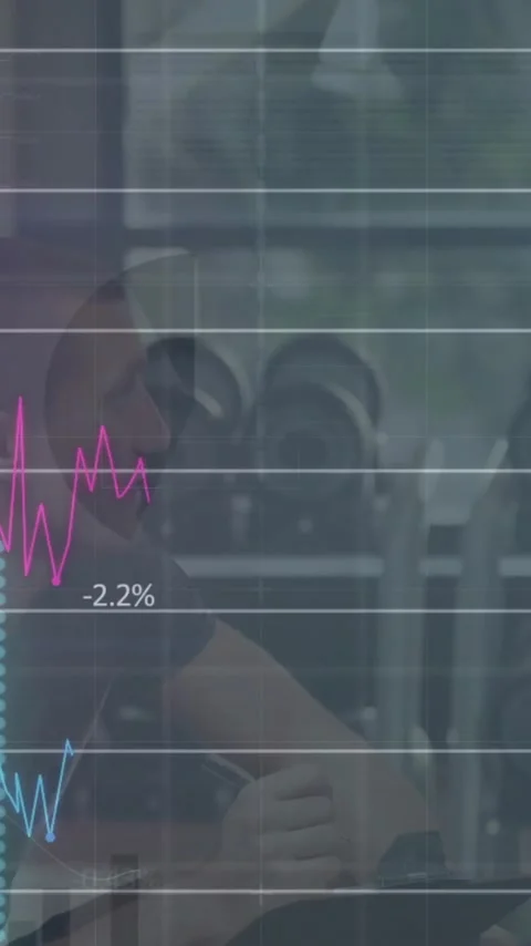 Animation of data processing over diverse people exercising in gym Stock Footage 323420301