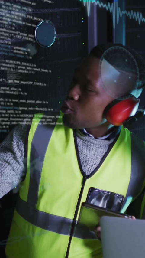 Animation of data processing over diverse it engineers and computer servers Stock Footage 323899851