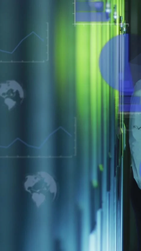 Animation of data processing over diverse it engineers and computer servers Stock Footage 323899867