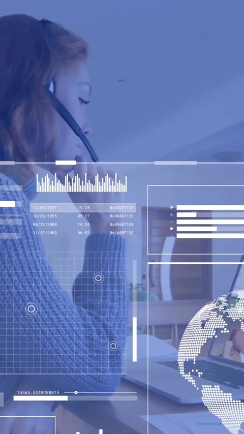 Animation of data processing over diverse female teacher and schoolgirl having Stock Footage 342707803