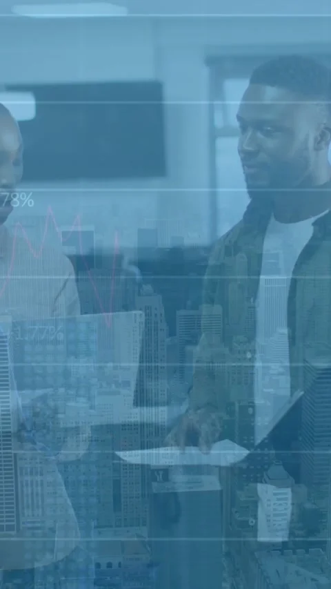 Animation of data processing over diverse business people using phone headsets Stock Footage 343644261