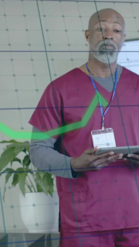 Animation of data processing over diverse doctors in office Stock Footage 343713670