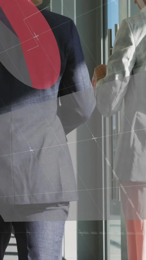 Animation of data processing over diverse business people at office Stock Footage 344524517