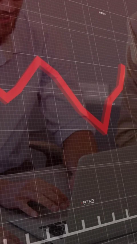 Animation of data processing over diverse colleagues talking in office Stock Footage 344595865