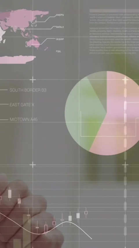 Animation of data processing over diverse man and woman discussing over computer Stock Footage 344745910