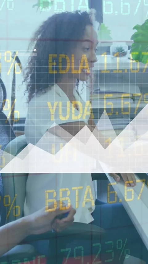 Animation of data processing over diverse business people Stock Footage 344766276