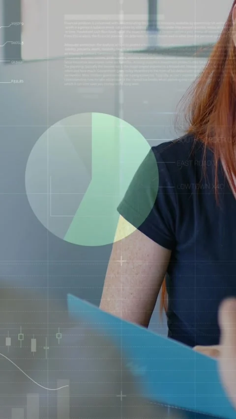 Animation of data processing over diverse businessman and businesswoman Stock Footage 344775170