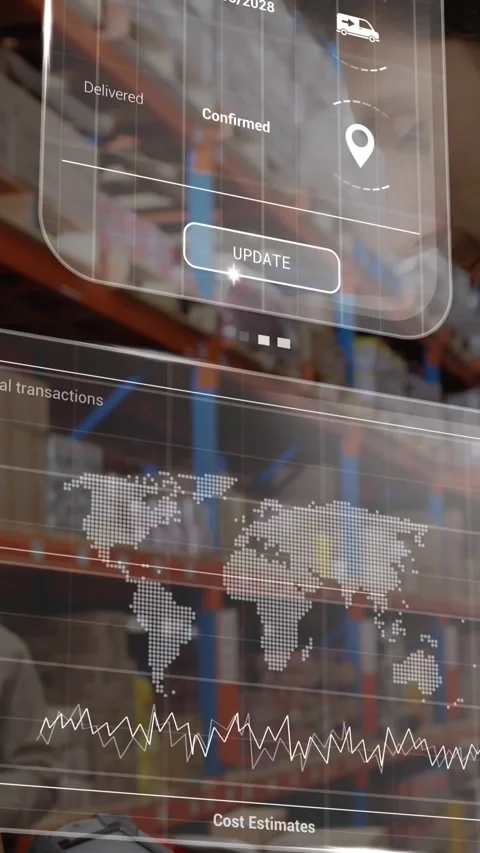 Animation of data processing over diverse male supervisor and female worker Stock Footage 344783815