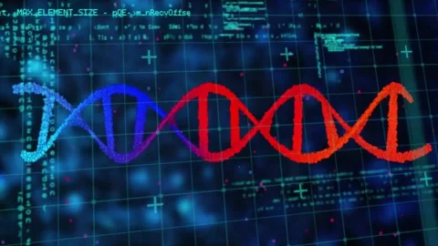 Animation of data processing over dna strand Stock Footage 329775738