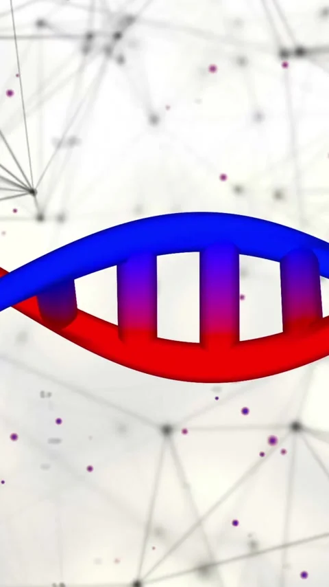 Animation of data processing over dna strand Stock Footage 342601470