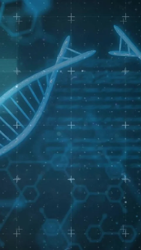 Animation of data processing over dna strands on black background Stock Footage 342707949