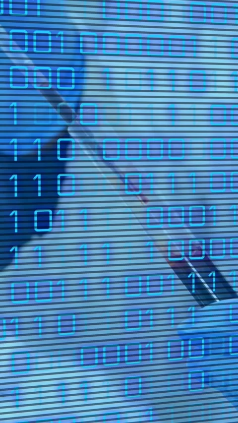 Animation of data processing over doctor with test tube Stock Footage 322880426