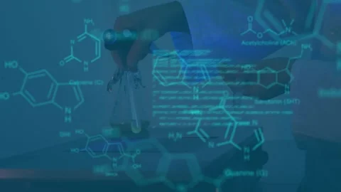 Animation of data processing over doctor with test tube Stock Footage 326188345