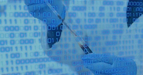 Animation of data processing over doctor with test tube Stock Footage 330657795