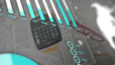 Animation of data processing over documents Stock Footage 199338328