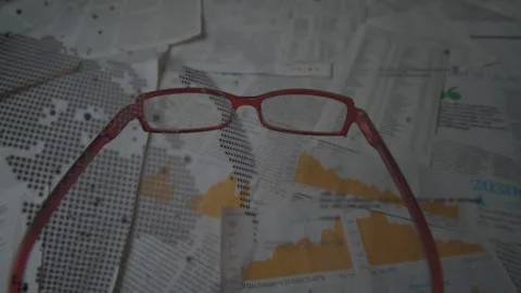 Animation of data processing over documents Stock Footage 330770958