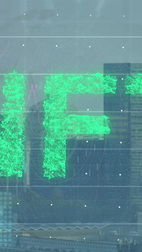 Animation of data processing over empty warehouse Stock Footage 344774512