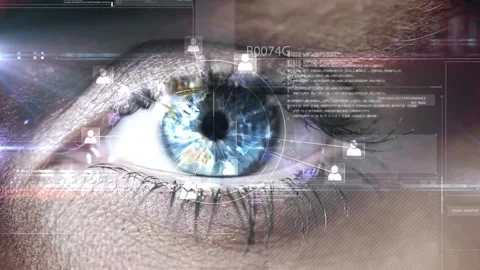 Animation of data processing over eye of afrcian american woman 스톡 동영상 328239770