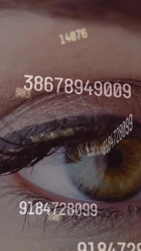 Animation of data processing over eye of caucasian woman Stock Footage 342600142