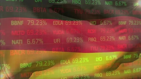 Animation of data processing over flag of germany Stock Footage 329222988