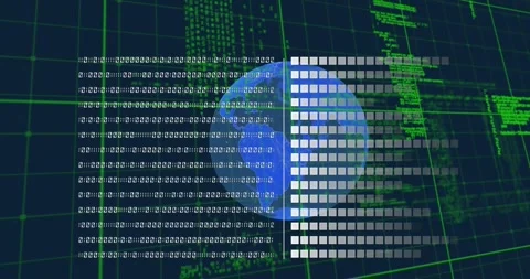 Animation of data processing over flag of germany and globe Stock Footage 329564137