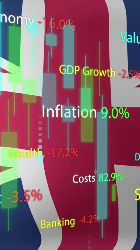 Animation of data processing over flag of uk Stock Footage 343497337