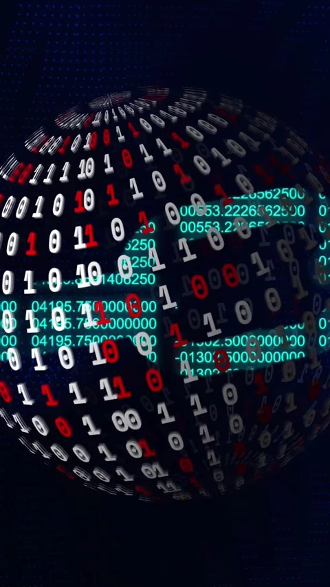 Animation of data processing over globe with binary coding on black background Stock Footage 319067159