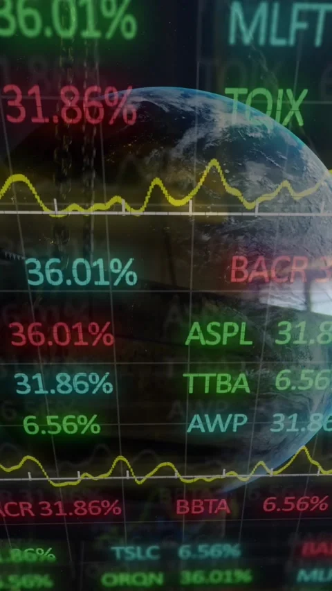 Animation of data processing over globe 動画素材 322561078