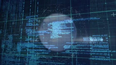 Animation of data processing over globe Stock Footage 330475068