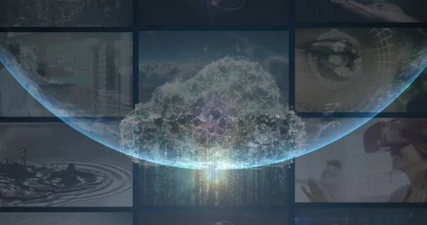 Animation of data processing over globe Stock Footage 330583483