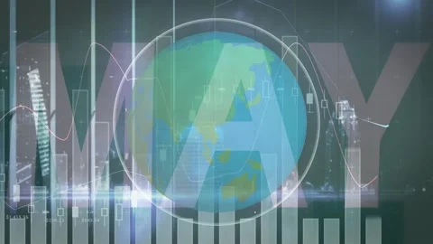 Animation of data processing over globe Stock Footage 330593139
