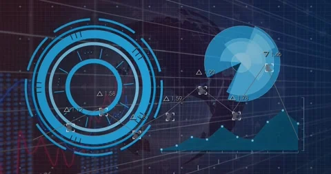 Animation of data processing over globe Stock Footage 330659389