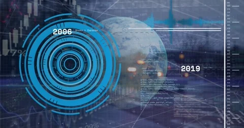 Animation of data processing over globe Stock Footage 330735423