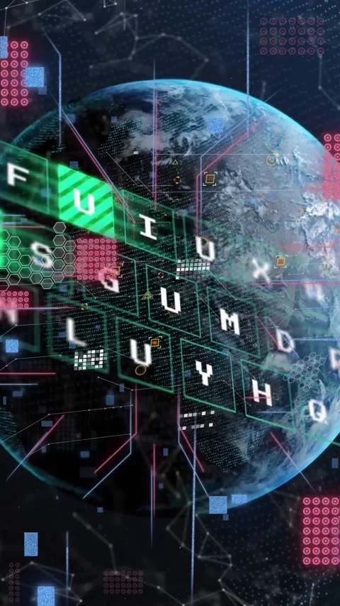 Animation of data processing over globe with connections on black background Stock Footage 341927522