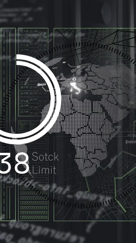 Animation of data processing over globe and computer servers Stock Footage 342015773