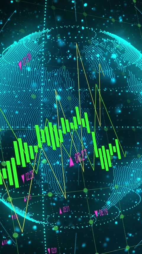Animation of data processing over globe Video stock 342802022