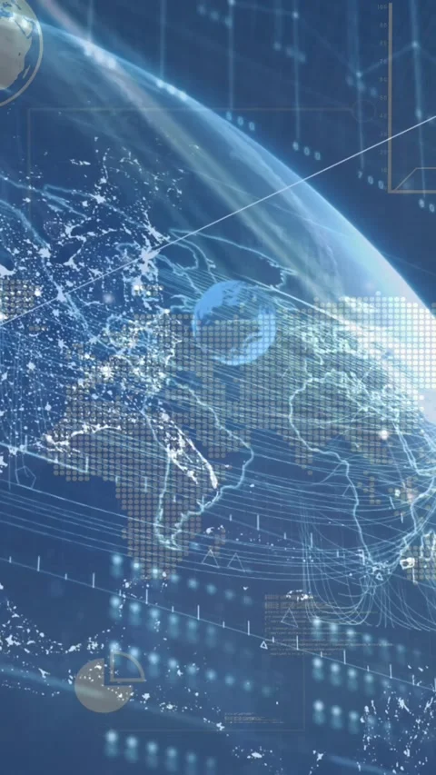 Animation of data processing over globe and moving clock on black background Stock Footage 344402285