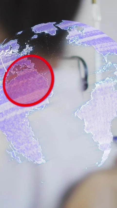 Animation of data processing over globe against african american man passing a Stock Footage 344706655