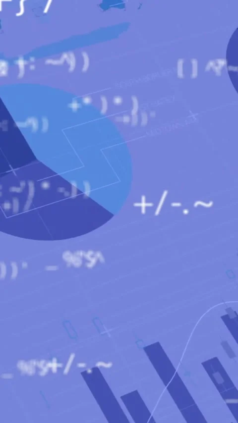 Animation of data processing over graphs and charts on blue background Stock Footage 343866728