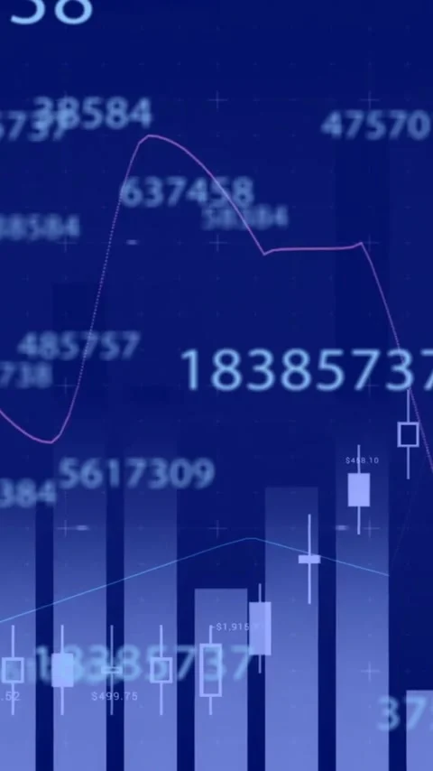 Animation of data processing over graphs and charts on blue background Stock Footage 344011732