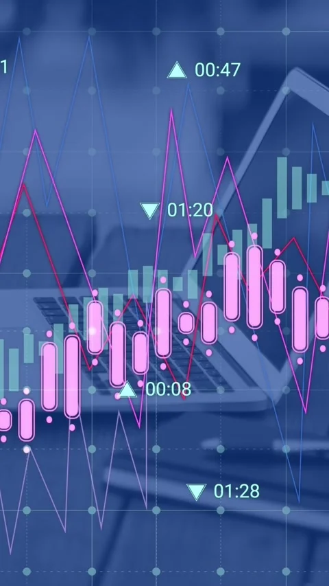 Animation of data processing over grid network against laptop and diary on Stock Footage 344636122