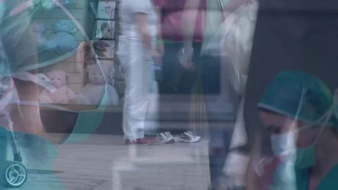 Animation of data processing over group of men and women loading women Stock Footage 326185310