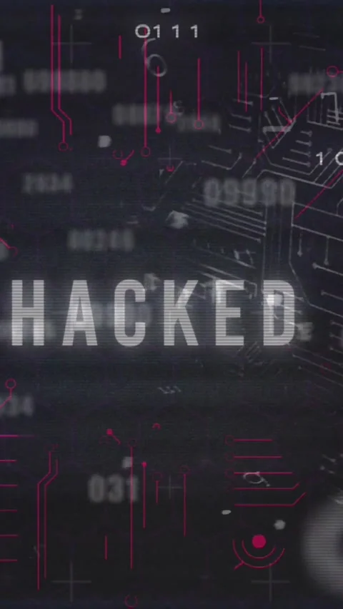 Animation of data processing over hacked text Stock Footage 342608319