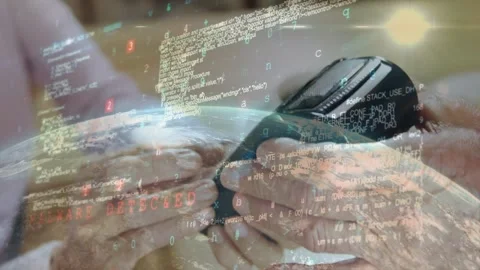 Animation of data processing over hands of caucasian woman and man using payment Stock Footage 330171164