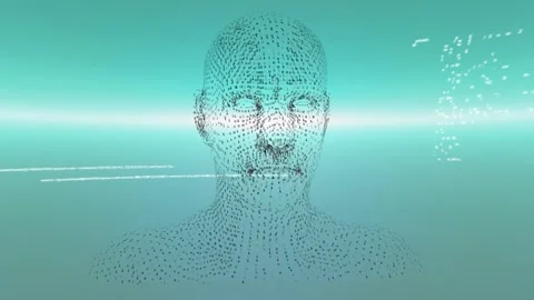 Animation of data processing over human head model and green background Stock Footage 327847013