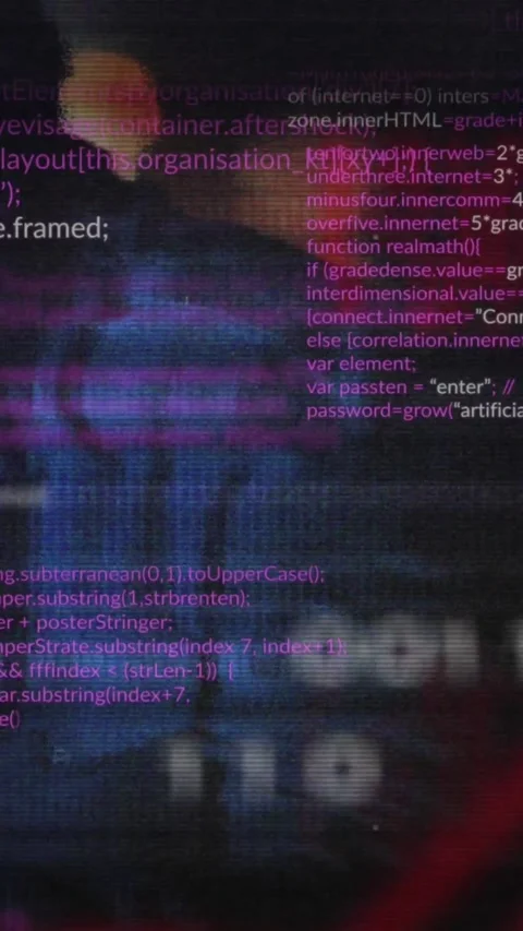 Animation of data processing over integrated circuit and caucasian male hacker Stock Footage 342802073