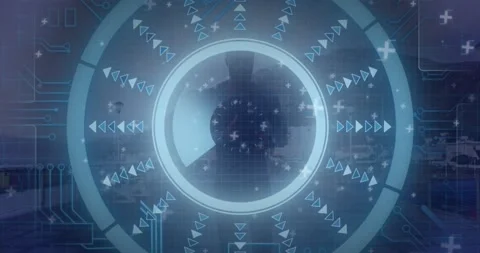 Animation of data processing over man running, exercising outdoors Stock Footage 229204022