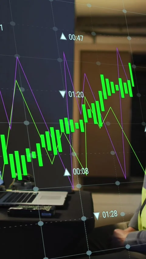 Animation of data processing over man using laptop in server room Stock Footage 341918438