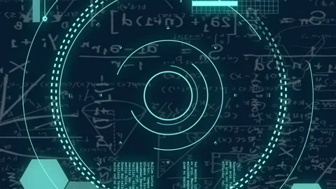 Animation of data processing over mathematical equations on black background Stock Footage 313166105